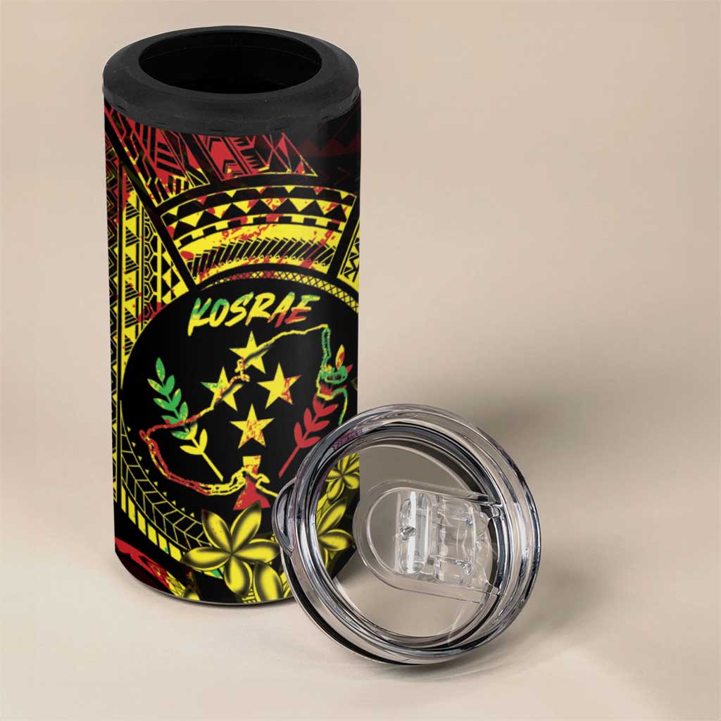 Reggae Kosrae Liberation Day 4 in 1 Can Cooler Tumbler September 8 Polynesian Tattoo - Polynesian Pride