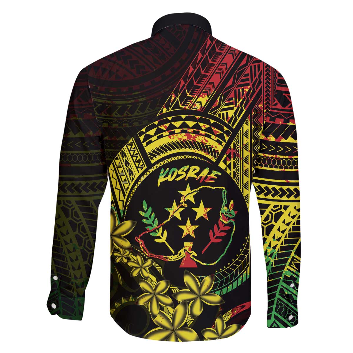 Reggae Kosrae Liberation Day Family Matching Off The Shoulder Long Sleeve Dress and Hawaiian Shirt September 8 Polynesian Tattoo - Polynesian Pride