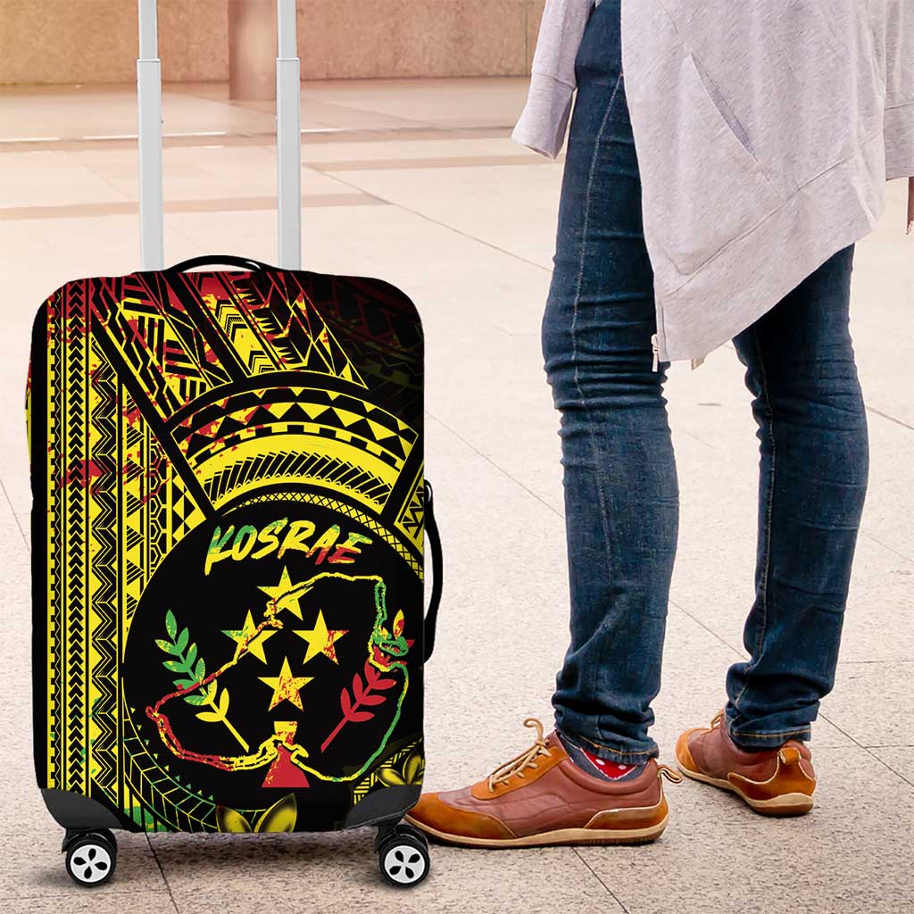 Reggae Kosrae Liberation Day Luggage Cover September 8 Polynesian Tattoo - Polynesian Pride