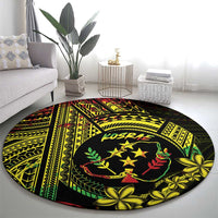 Reggae Kosrae Liberation Day Round Carpet September 8 Polynesian Tattoo - Polynesian Pride