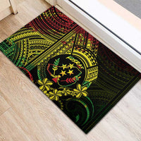 Reggae Kosrae Liberation Day Rubber Doormat September 8 Polynesian Tattoo - Polynesian Pride