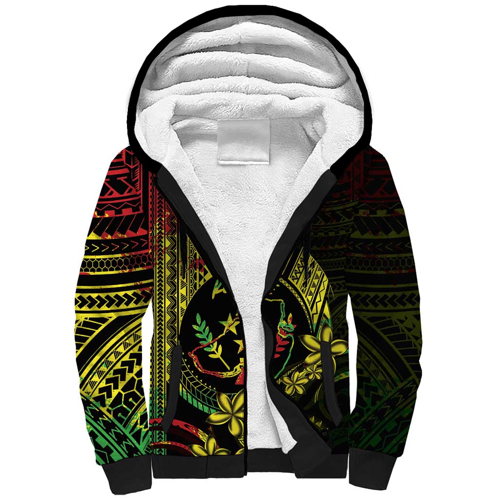Reggae Kosrae Liberation Day Sherpa Hoodie September 8 Polynesian Tattoo - Polynesian Pride