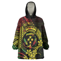 Reggae Kosrae Liberation Day Wearable Blanket Hoodie September 8 Polynesian Tattoo - Polynesian Pride