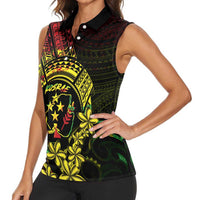 Reggae Kosrae Liberation Day Women Sleeveless Polo Shirt September 8 Polynesian Tattoo - Polynesian Pride