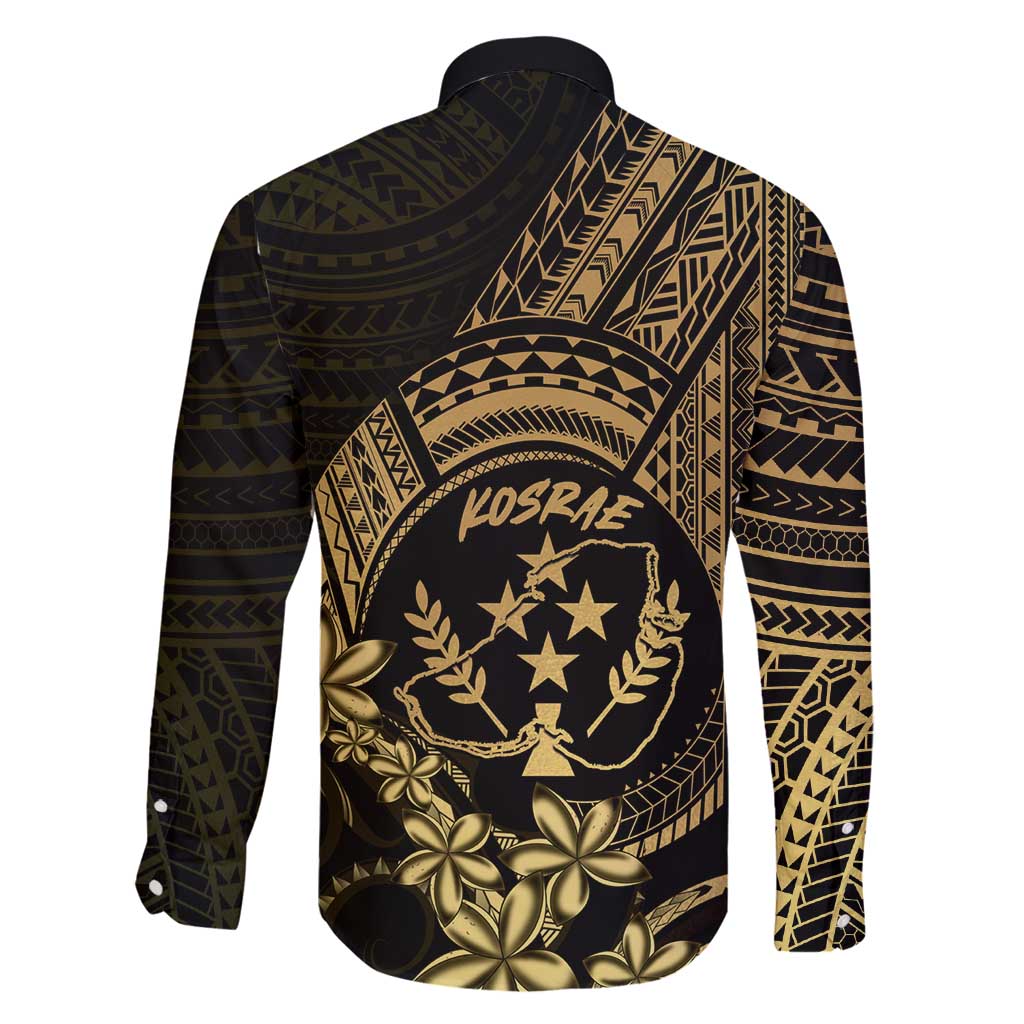 Gold Kosrae Liberation Day Family Matching Long Sleeve Bodycon Dress and Hawaiian Shirt September 8 Polynesian Tattoo - Polynesian Pride