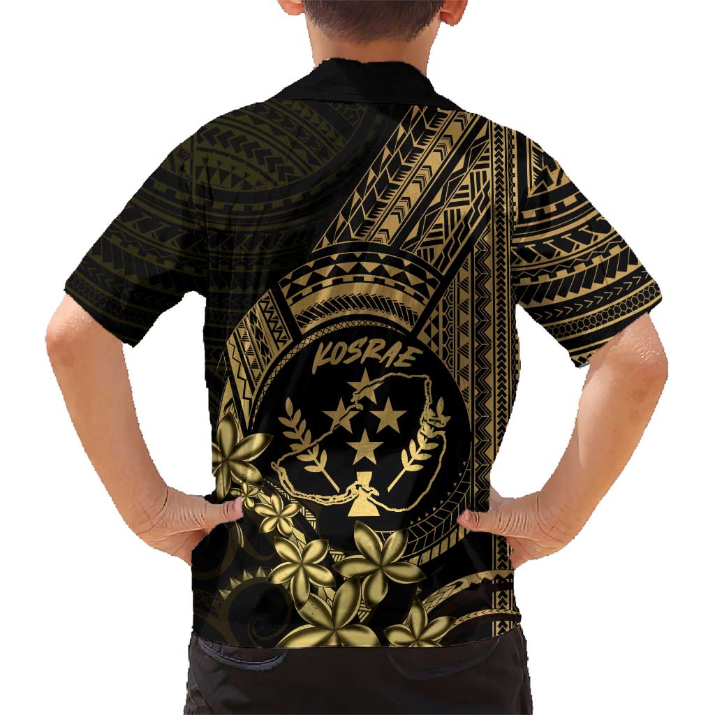 Gold Kosrae Liberation Day Kid Hawaiian Shirt September 8 Polynesian Tattoo - Polynesian Pride