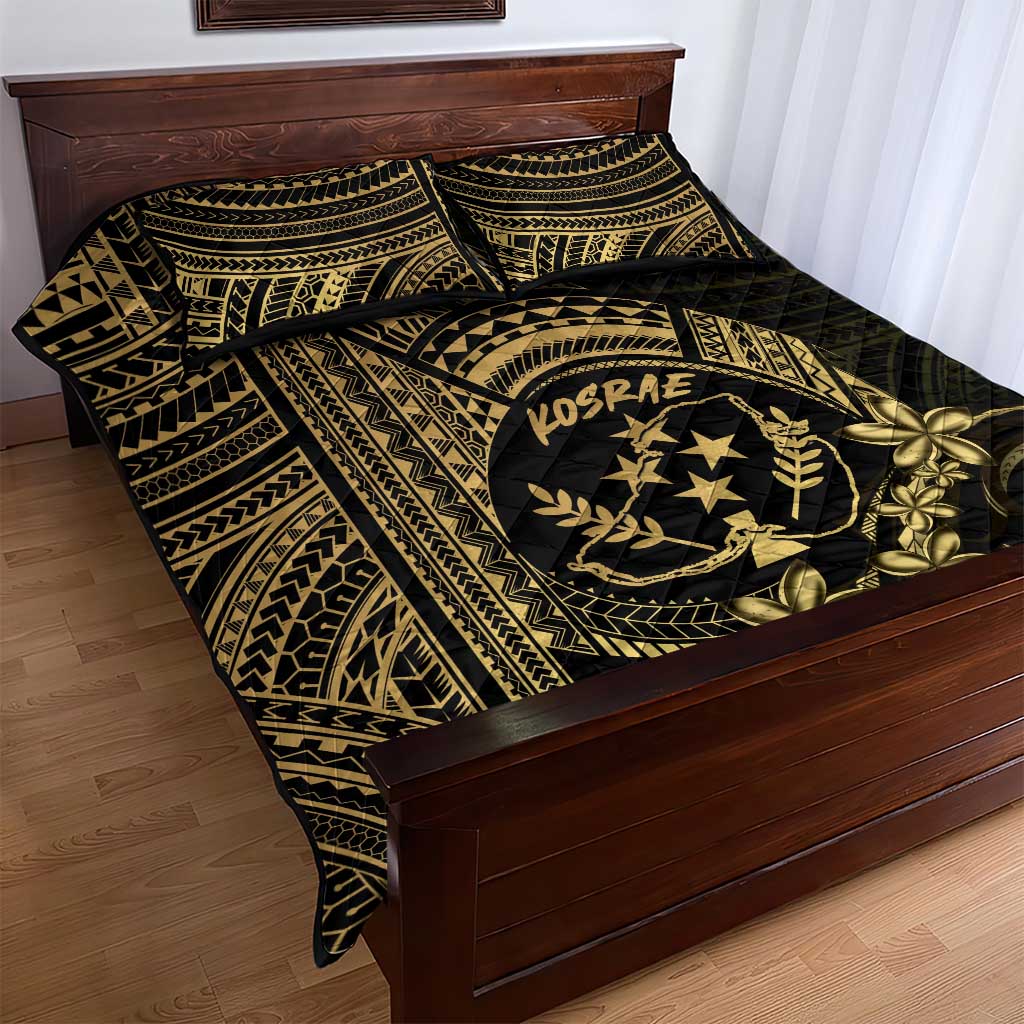 Gold Kosrae Liberation Day Quilt Bed Set September 8 Polynesian Tattoo - Polynesian Pride