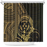 Gold Kosrae Liberation Day Shower Curtain September 8 Polynesian Tattoo - Polynesian Pride