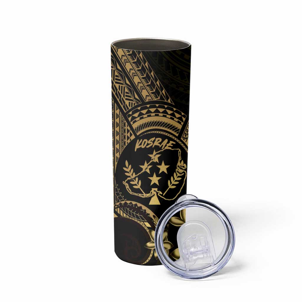 Gold Kosrae Liberation Day Skinny Tumbler September 8 Polynesian Tattoo - Polynesian Pride