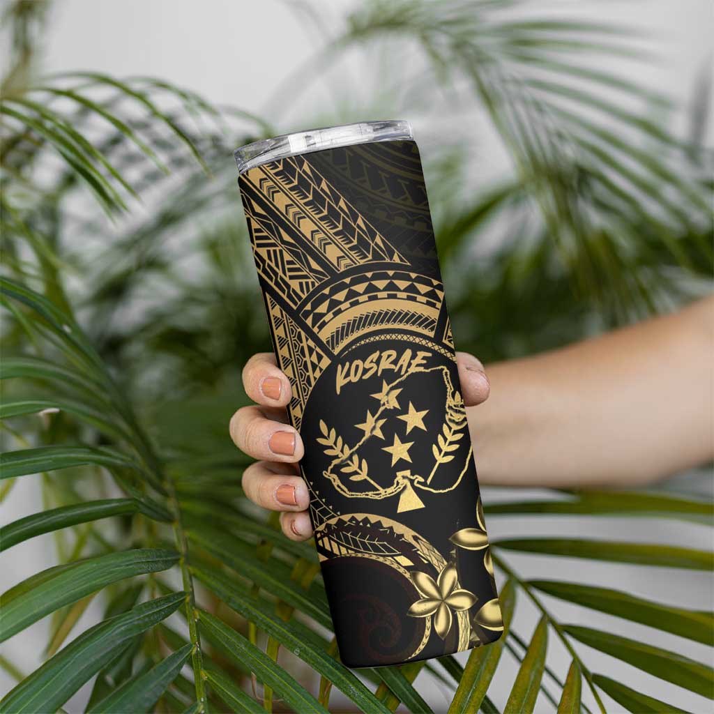 Gold Kosrae Liberation Day Skinny Tumbler September 8 Polynesian Tattoo - Polynesian Pride
