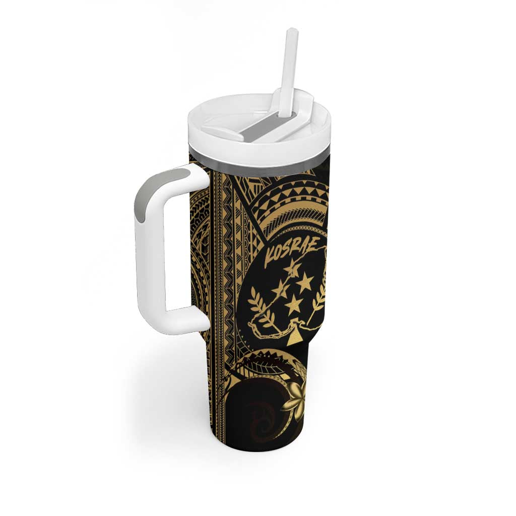 Gold Kosrae Liberation Day Tumbler With Handle September 8 Polynesian Tattoo - Polynesian Pride