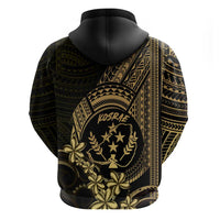 Gold Kosrae Liberation Day Zip Hoodie September 8 Polynesian Tattoo - Polynesian Pride