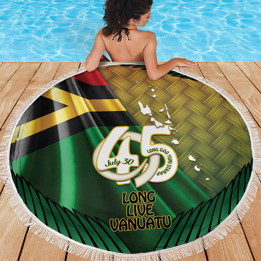 Long Live Vanuatu Independence Day Beach Blanket 45th Anniversary Woven Pattern LT14 - Polynesian Pride