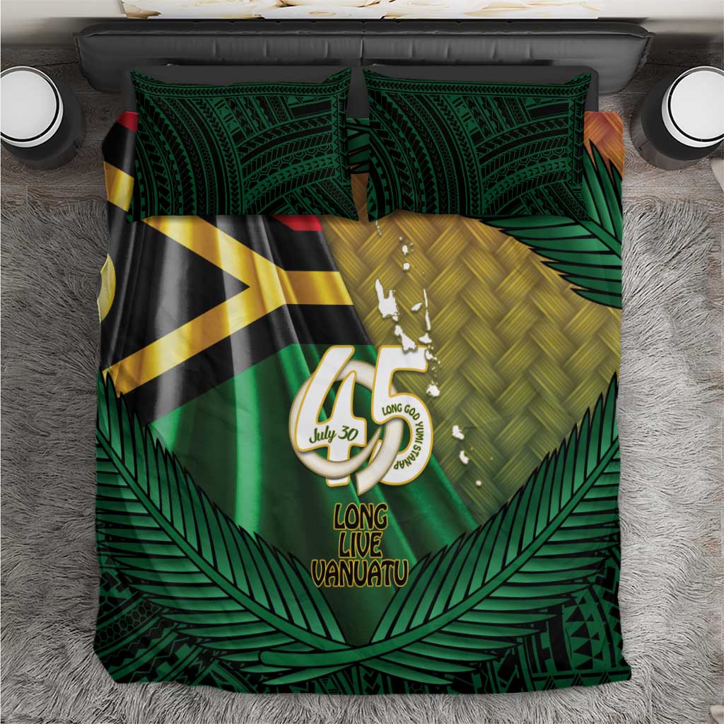 Long Live Vanuatu Independence Day Bedding Set 45th Anniversary Woven Pattern - Polynesian Pride