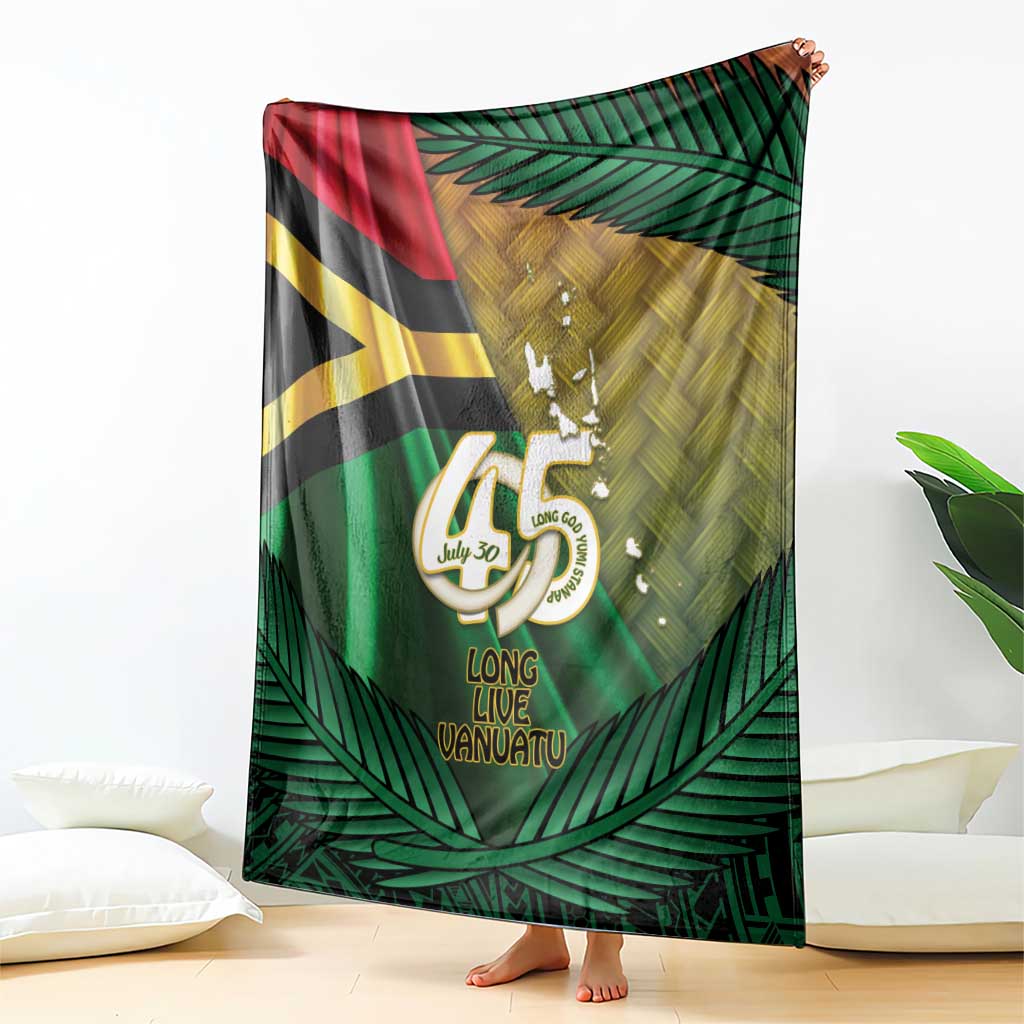 Long Live Vanuatu Independence Day Blanket 45th Anniversary Woven Pattern - Polynesian Pride