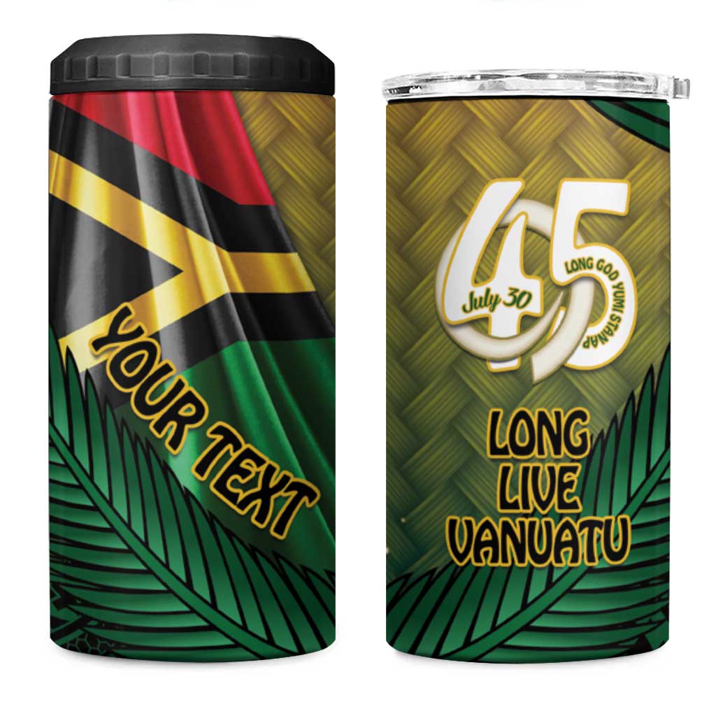 Personalised Long Live Vanuatu Independence Day 4 in 1 Can Cooler Tumbler 45th Anniversary Woven Pattern LT14 One Size: 16 oz Reggae - Polynesian Pride