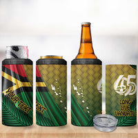 Personalised Long Live Vanuatu Independence Day 4 in 1 Can Cooler Tumbler 45th Anniversary Woven Pattern LT14 - Polynesian Pride