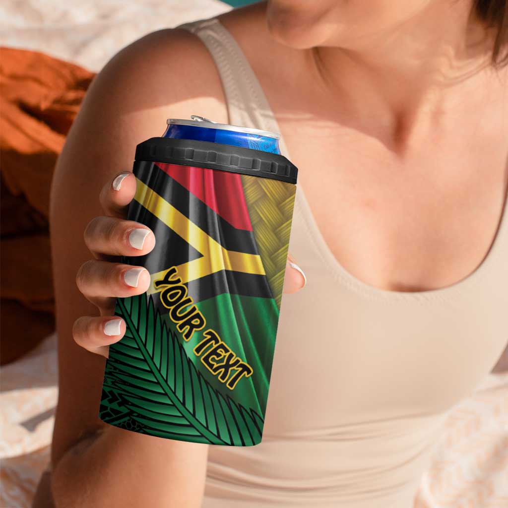 Personalised Long Live Vanuatu Independence Day 4 in 1 Can Cooler Tumbler 45th Anniversary Woven Pattern LT14 - Polynesian Pride