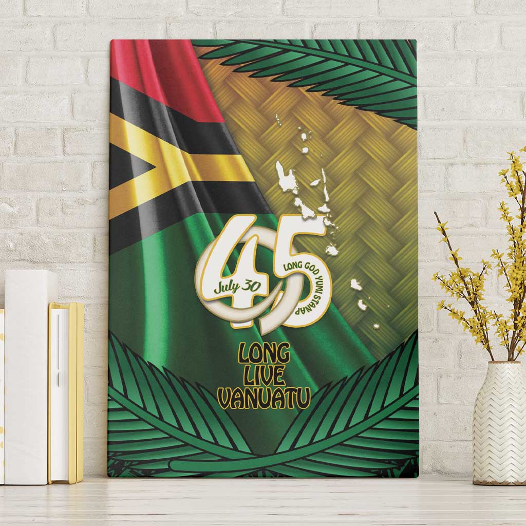 Long Live Vanuatu Independence Day Canvas Wall Art 45th Anniversary Woven Pattern LT14 Without Frame Reggae - Polynesian Pride