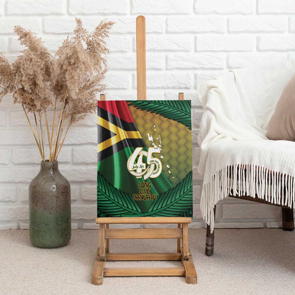 Long Live Vanuatu Independence Day Canvas Wall Art 45th Anniversary Woven Pattern LT14 - Polynesian Pride
