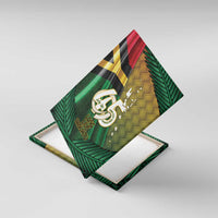 Long Live Vanuatu Independence Day Canvas Wall Art 45th Anniversary Woven Pattern LT14 With Frame Reggae - Polynesian Pride