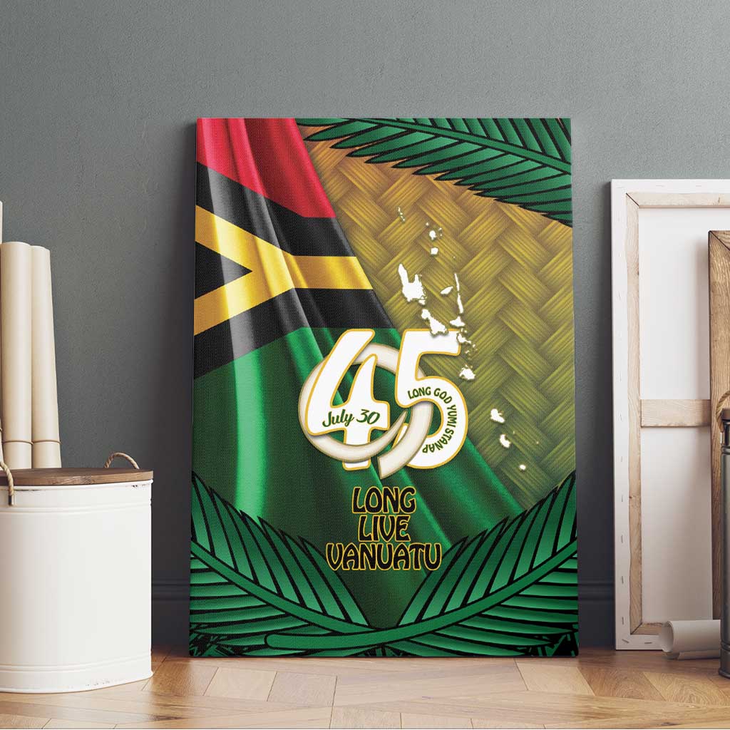 Long Live Vanuatu Independence Day Canvas Wall Art 45th Anniversary Woven Pattern LT14 - Polynesian Pride