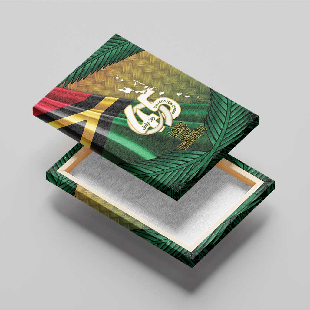 Long Live Vanuatu Independence Day Canvas Wall Art 45th Anniversary Woven Pattern LT14 - Polynesian Pride