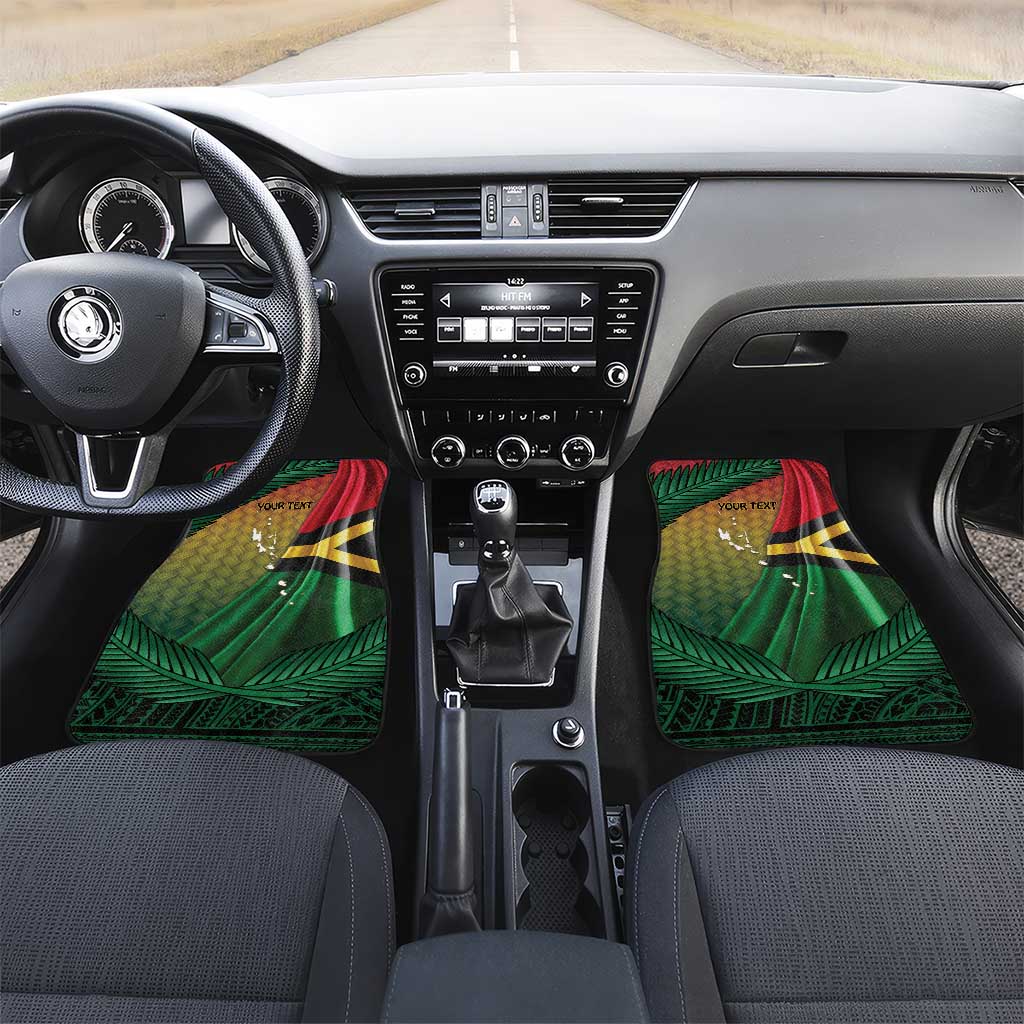 Long Live Vanuatu Independence Day Car Mats 45th Anniversary Woven Pattern LT14 Set 2pcs - Front Reggae - Polynesian Pride