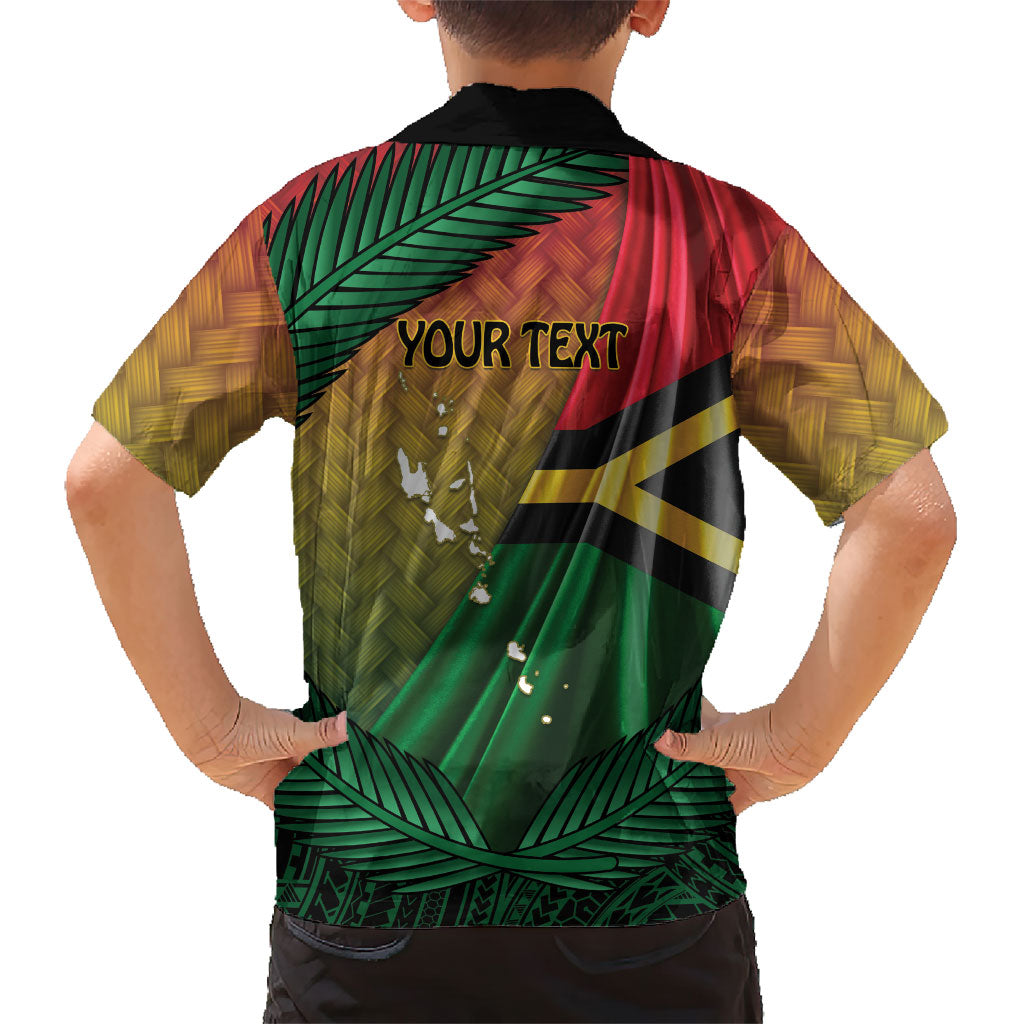 Personalised Long Live Vanuatu Independence Day Family Matching Off Shoulder Maxi Dress and Hawaiian Shirt 46th Anniversary Woven Pattern LT14 - Polynesian Pride
