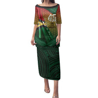 Personalised Long Live Vanuatu Independence Day Family Matching Puletasi and Hawaiian Shirt 45th Anniversary Woven Pattern LT14 Mom's Dress Reggae - Polynesian Pride