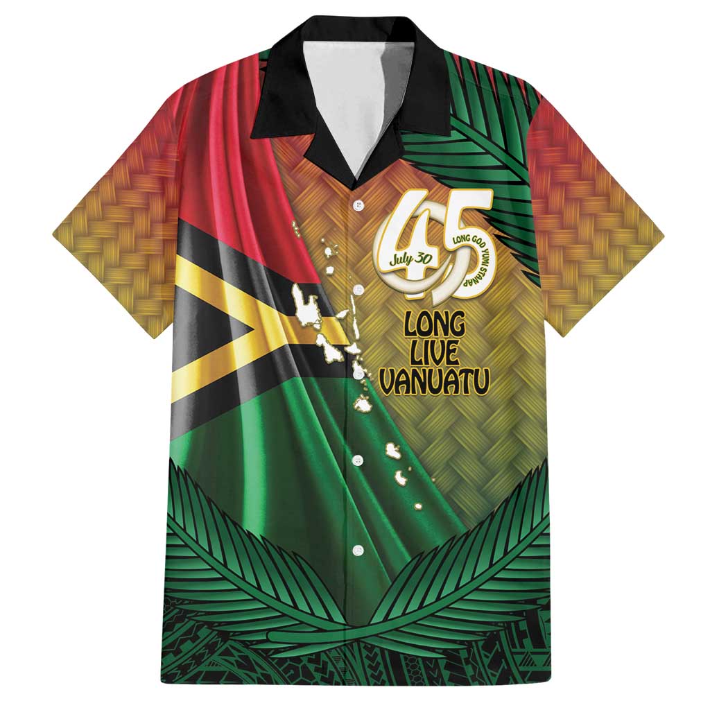 Personalised Long Live Vanuatu Independence Day Family Matching Tank Maxi Dress and Hawaiian Shirt 45th Anniversary Woven Pattern - Polynesian Pride