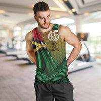 Personalised Long Live Vanuatu Independence Day Men Tank Top 45th Anniversary Woven Pattern LT14 Reggae - Polynesian Pride