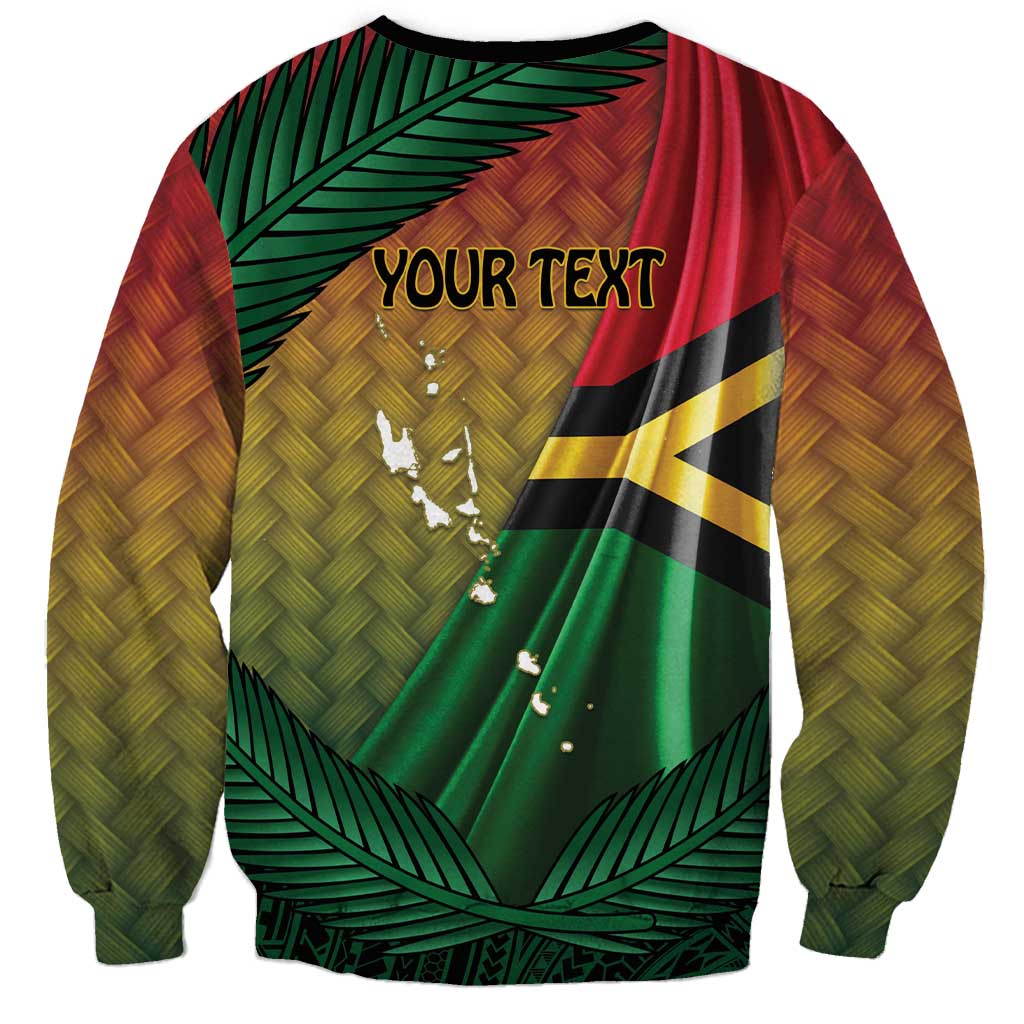 Personalised Long Live Vanuatu Independence Day Sweatshirt 45th Anniversary Woven Pattern LT14 - Polynesian Pride