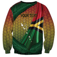Personalised Long Live Vanuatu Independence Day Sweatshirt 45th Anniversary Woven Pattern LT14 - Polynesian Pride