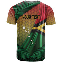 Personalised Long Live Vanuatu Independence Day T Shirt 45th Anniversary Woven Pattern - Polynesian Pride