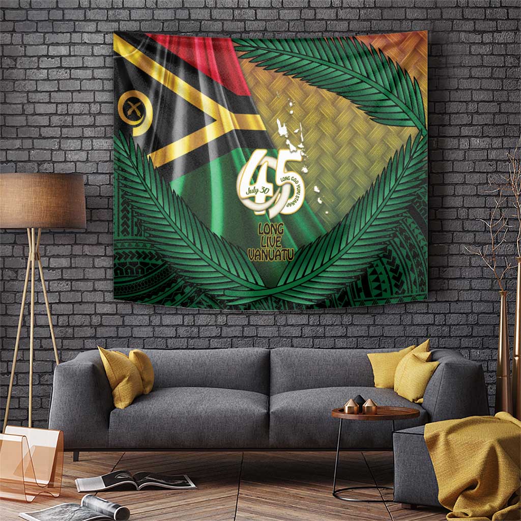 Long Live Vanuatu Independence Day Tapestry 45th Anniversary Woven Pattern - Polynesian Pride