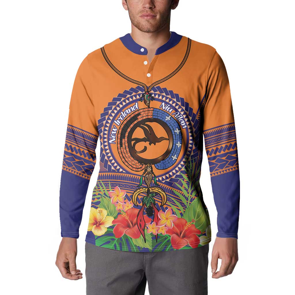 PNG New Ireland Province Button Sweatshirt Niu Ailan Necklace Polynesian Tattoo LT14 - Polynesian Pride
