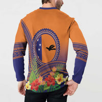 PNG New Ireland Province Button Sweatshirt Niu Ailan Necklace Polynesian Tattoo LT14 - Polynesian Pride