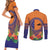 PNG New Ireland Province Couples Matching Short Sleeve Bodycon Dress and Long Sleeve Button Shirt Niu Ailan Necklace Polynesian Tattoo - Polynesian Pride