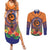 PNG New Ireland Province Couples Matching Summer Maxi Dress and Long Sleeve Button Shirt Niu Ailan Necklace Polynesian Tattoo - Polynesian Pride