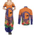 PNG New Ireland Province Couples Matching Summer Maxi Dress and Long Sleeve Button Shirt Niu Ailan Necklace Polynesian Tattoo - Polynesian Pride