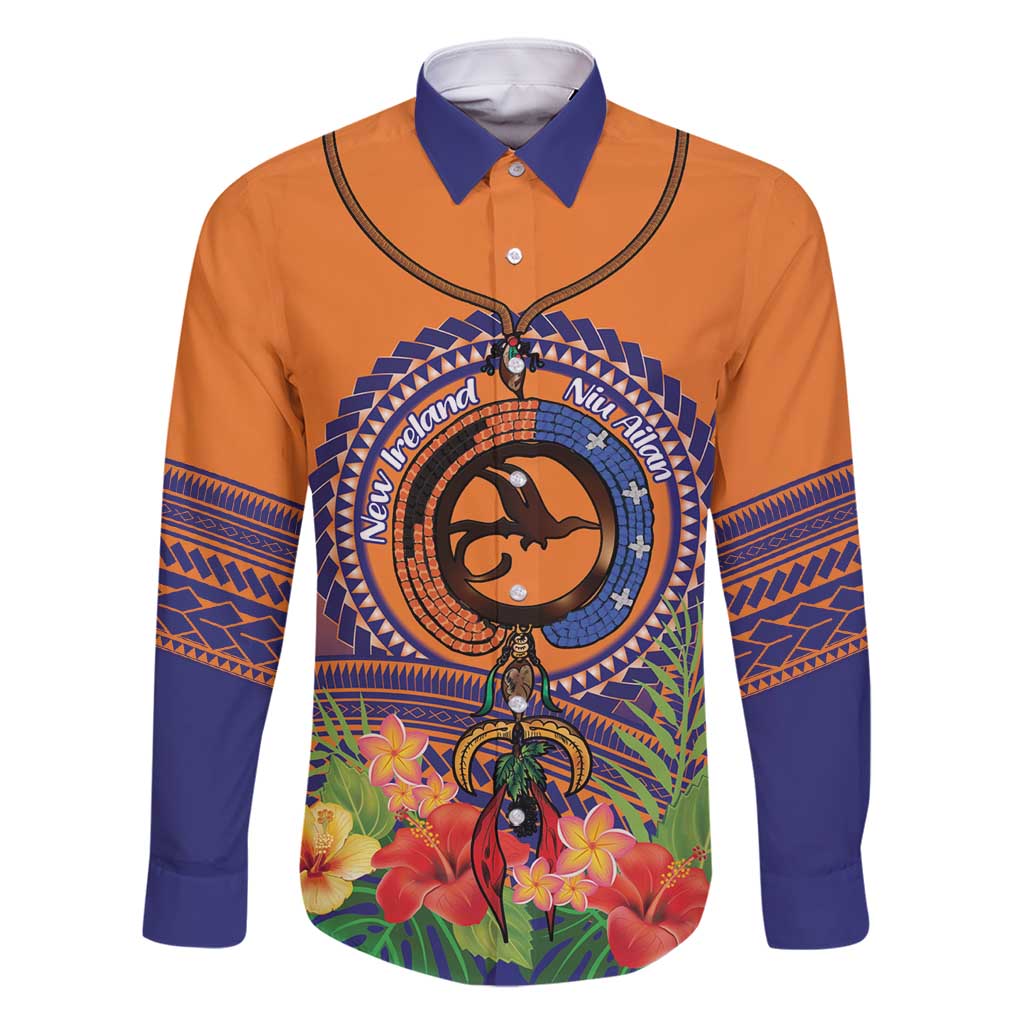 PNG New Ireland Province Family Matching Long Sleeve Bodycon Dress and Hawaiian Shirt Niu Ailan Necklace Polynesian Tattoo - Polynesian Pride