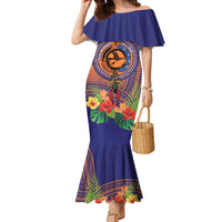 PNG New Ireland Province Family Matching Mermaid Dress and Hawaiian Shirt Niu Ailan Necklace Polynesian Tattoo - Polynesian Pride