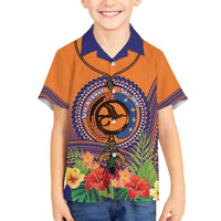 PNG New Ireland Province Family Matching Off The Shoulder Long Sleeve Dress and Hawaiian Shirt Niu Ailan Necklace Polynesian Tattoo - Polynesian Pride