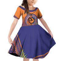 PNG New Ireland Province Family Matching Off Shoulder Short Dress and Hawaiian Shirt Niu Ailan Necklace Polynesian Tattoo - Polynesian Pride