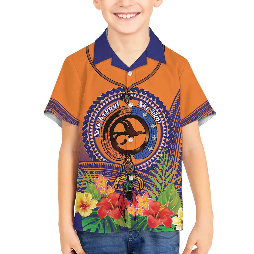PNG New Ireland Province Family Matching Off Shoulder Short Dress and Hawaiian Shirt Niu Ailan Necklace Polynesian Tattoo - Polynesian Pride