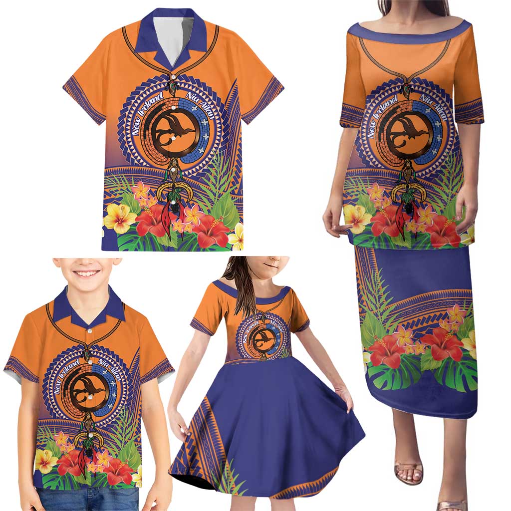 PNG New Ireland Province Family Matching Puletasi and Hawaiian Shirt Niu Ailan Necklace Polynesian Tattoo LT14 - Polynesian Pride