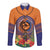 PNG New Ireland Province Long Sleeve Button Shirt Niu Ailan Necklace Polynesian Tattoo - Polynesian Pride
