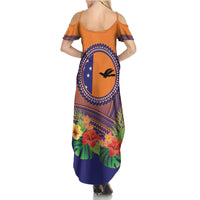 PNG New Ireland Province Summer Maxi Dress Niu Ailan Necklace Polynesian Tattoo - Polynesian Pride