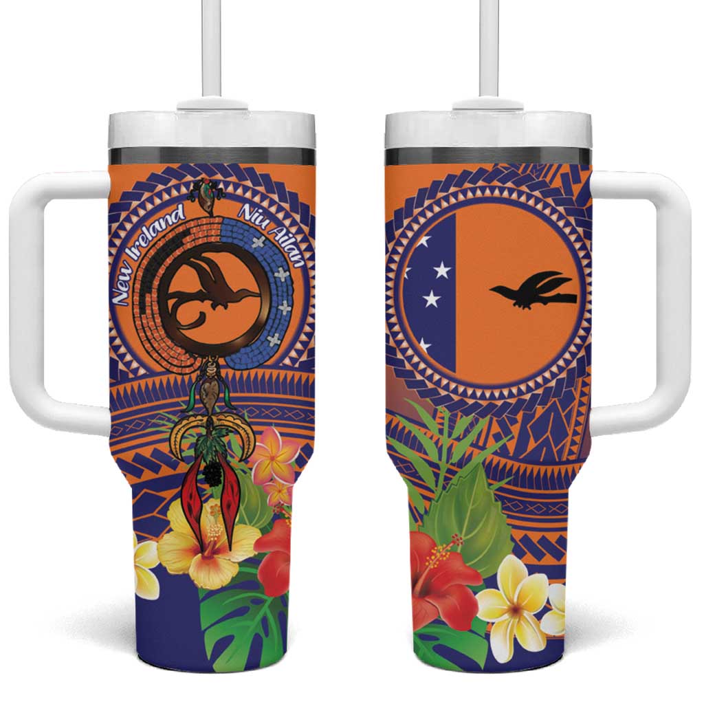 PNG New Ireland Province Tumbler With Handle Niu Ailan Necklace Polynesian Tattoo - Polynesian Pride